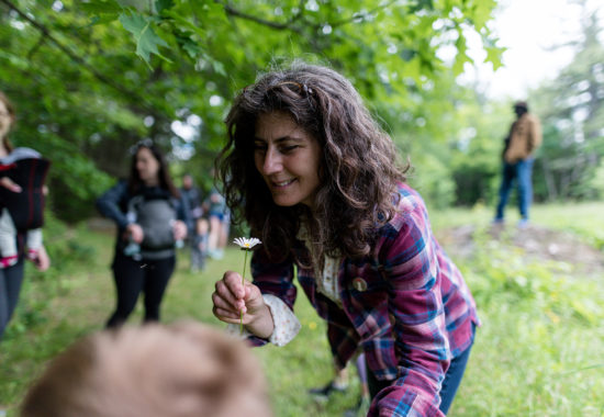 Susie Spikol, naturalist and educator, leads an outdoor workshop